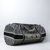 Christian Dior 2020 Oblique-Pattern Holdall Bag Blue (Dot Perfect) - Photo 3