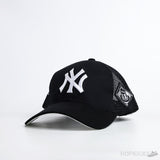 NY MLB White Logo Black Trucker Cap - Photo 1
