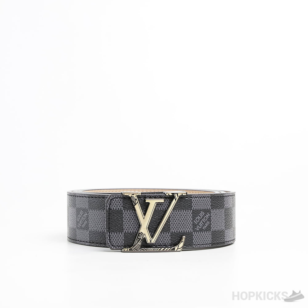 L*V Initiales Damier Graphite Black Grey Belt