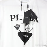 PRADA White Black Logo T-Shirt - Photo 3