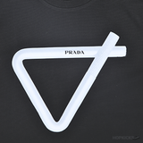 Prada Strip Triangle Printed Black T-Shirts (Imported Premium Finish) - Photo 3