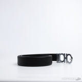 F*rragamo Engraved Buckle Silver Black Belt - Photo 2