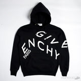 Givenchy Refracted Embroidered Logo Hoodie Black White - Photo 1