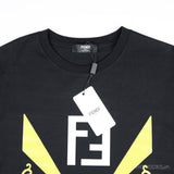 Fendi FF Yellow Eyes Printed Black T-Shirt - Photo 3