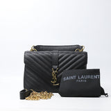 Saint Laurent Saint Laurent College Quilted Medium Shoulder Bag (Dot Perfect) - Photo 1