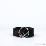 Fendi Silver F Black Belt - Photo 1