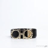 F*rragamo Engraved Buckle Gold Belt - Photo 1