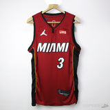 NBA Dwyane Wade Red Miami 3 Red Jersey - Photo 1