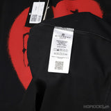 Givenchy Red Heart Printed Black T-Shirt - Photo 4