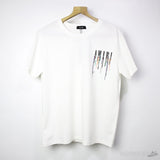 Am*ri Blue Drip Printed White T-Shirt - Photo 1