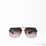 Prada Square Structure Top Bar Sunglasses Gold Frame - Photo 1