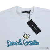 D&G Crown Logo Printed White T-Shirt (Imported Premium Finish) - Photo 3