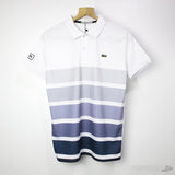 Lacoste White Blue and Grey T-Shirt - Photo 1