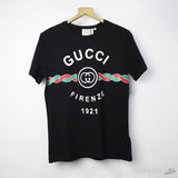 Gucci Logo Washed Print Black T-shirt - Photo 1