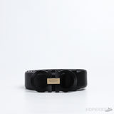 F*rragamo Gancini Buckle Black Gold Belt - Photo 1