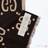 GG Wool Scarf in Black and Beige - Photo 6