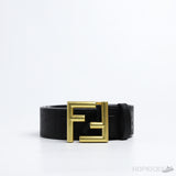 F*ndi Black FF Buckle Gold Belt - Photo 1