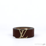 LV Golden Brown Square Pattern Belt - Photo 1