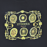 Hermes Logo Printed Black T-Shirt (Imported Premium Finish) - Photo 3