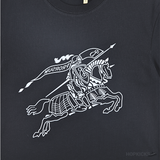 Burberry Plain Horsery Printed Black T-Shirt (Imported Premium Finish) - Photo 3