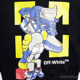 OFF-White Jordan 1 "UNC" Print Black Hoodie - Photo 5