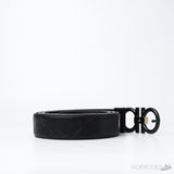 Ferragamo Ganici Black-Gold Buckle Belt - Photo 3