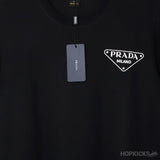 Pr*da Triangle Logo Black T-Shirt - Photo 3