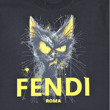 Fendi Angry Cat Printed Black T-Shirt (Imported Premium Finish) - Photo 3