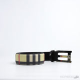 B*rberry Vintage Black Check Leather Belt - Photo 2