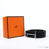 Hermes Silver H black Belt - Photo 3