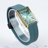 Universe Point Gold-Tone Rectangular Blue Dial Watch - Photo 3