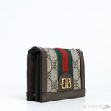 G*cci x B*lenciaga Hacker Card Case Wallet Coffee - Photo 6