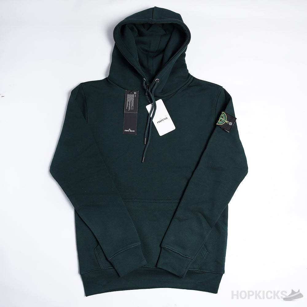 Stone Island Logo Patch Green Hoodie