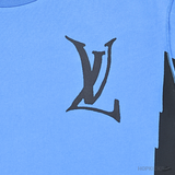 Lv Logo Printed Blue Black T-Shirt (Imported Premium Finish) - Photo 3