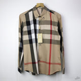 Burberry Check Stretch Cotton Poplin Dress Shirt - Photo 1