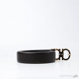 Ferragamo Ganici Gold Buckle Black Belt - Photo 3