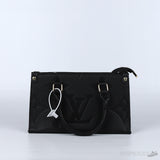 LV Black Leather Hand Bag - Photo 1