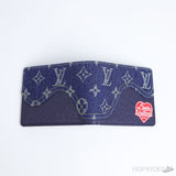 LV x Nigo Monogram Blue Multiple Wallet - Photo 3