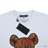 Plein Embroidered Teddy White T-Shirt (Imported Premium Finish) - Photo 3