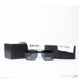 Prada Square Structure Top Bar Sunglasses Black Frame - Photo 3