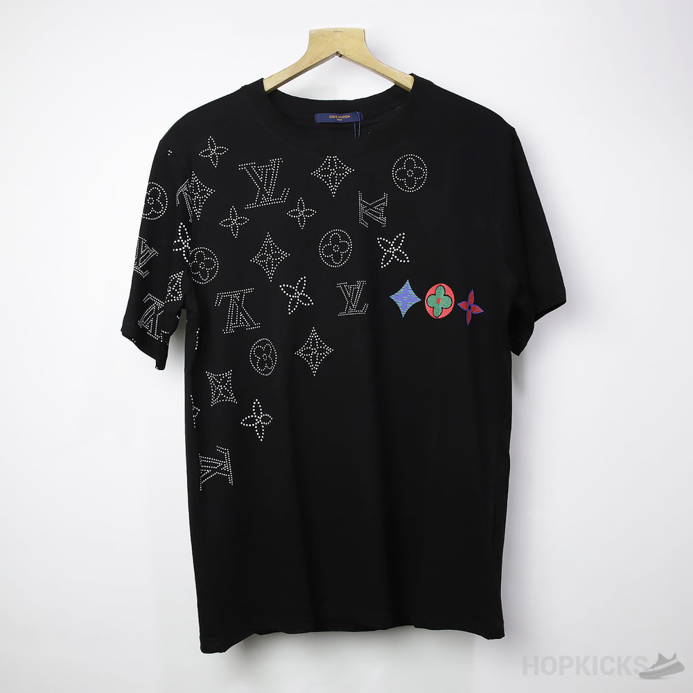 L*V Fancy Silver Monogram Printed T-Shirt