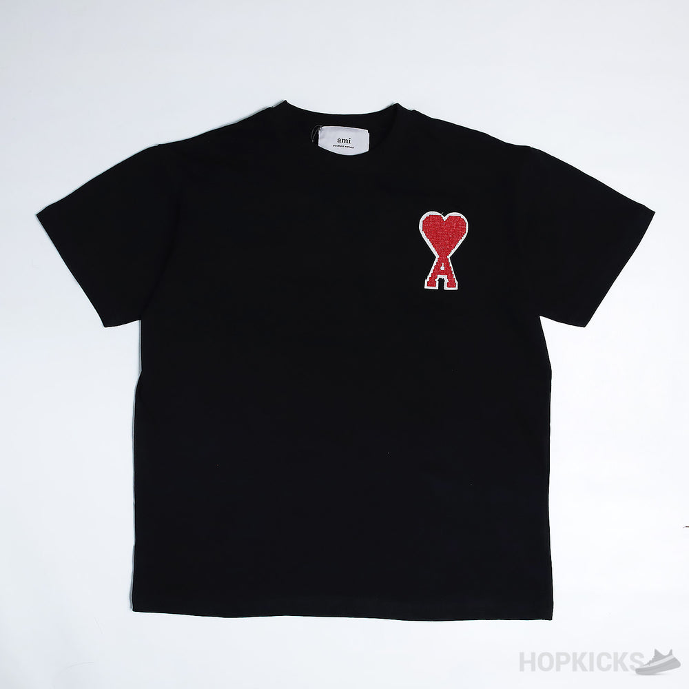 Ami Large Heart Black T-shirt
