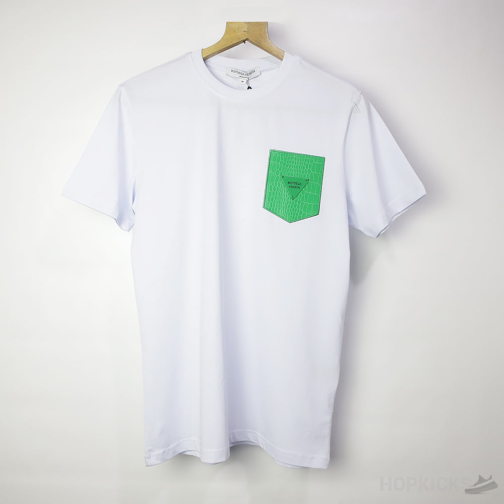 Bottega Veneta Green Logo Light Blue T-Shirt