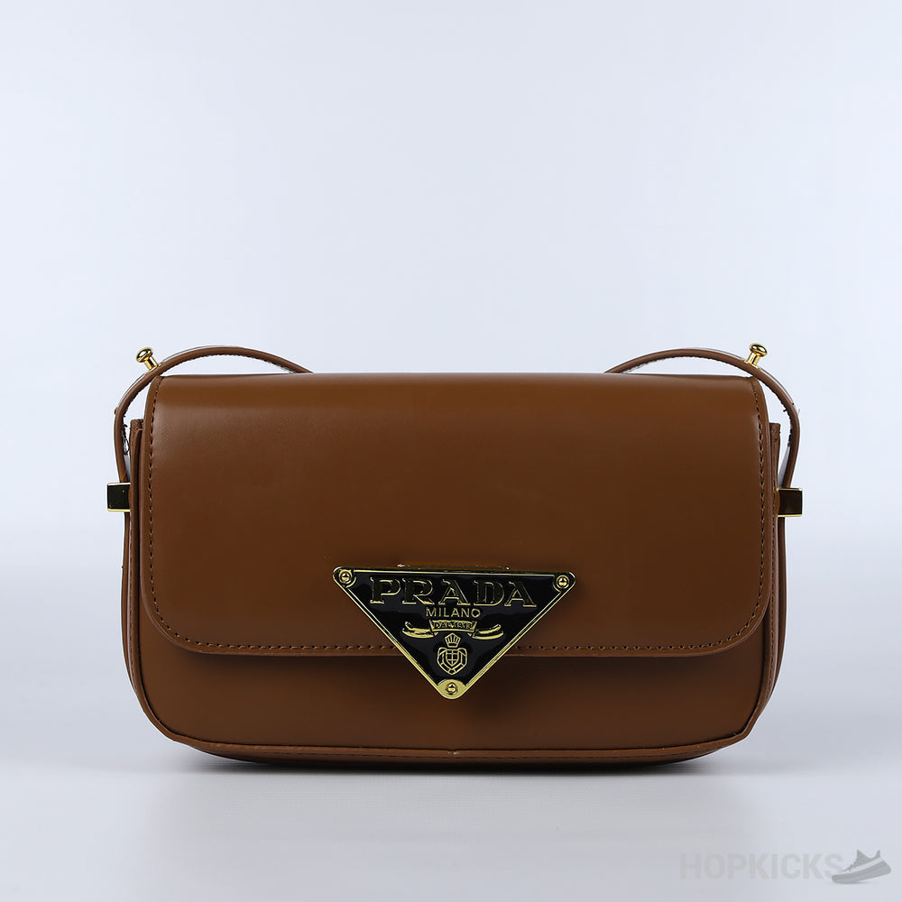 Prada Emblème Saffiano Brown Shoulder Bag [Economy Batch]