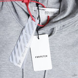 Off-White Virgil Abloh Melange Gray Diag Tab Hoodie - Photo 4