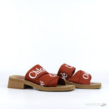 Chloe Chunky Heel Brown Strip (Premium Batch) (Slightly Miss Printed) - Photo 1