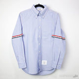 Thom Browne Grosgrain Arm Band Solid Poplin Dress Shirt - Photo 1