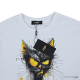 Fendi Angry Cat Printed White T-Shirt (Imported Premium Finish) - Photo 3