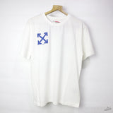 Off-White Blue Paint Print White T-Shirt - Photo 1