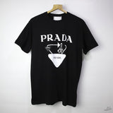 PRADA Black White Logo T-Shirt - Photo 1